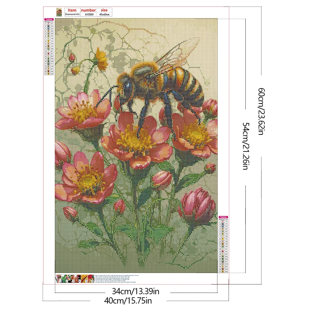 Diamond Painting - Full Round Drill - Flower Bee(Canvas|40*60cm)