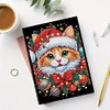 50 Pages DIY Xmas Cat A5 Special Shaped Diamond Painting Notebook