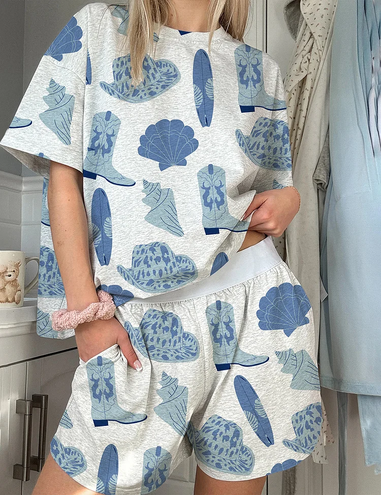 Women's Coastal Cowgirl Bachelorette Western Print Pajama Set
