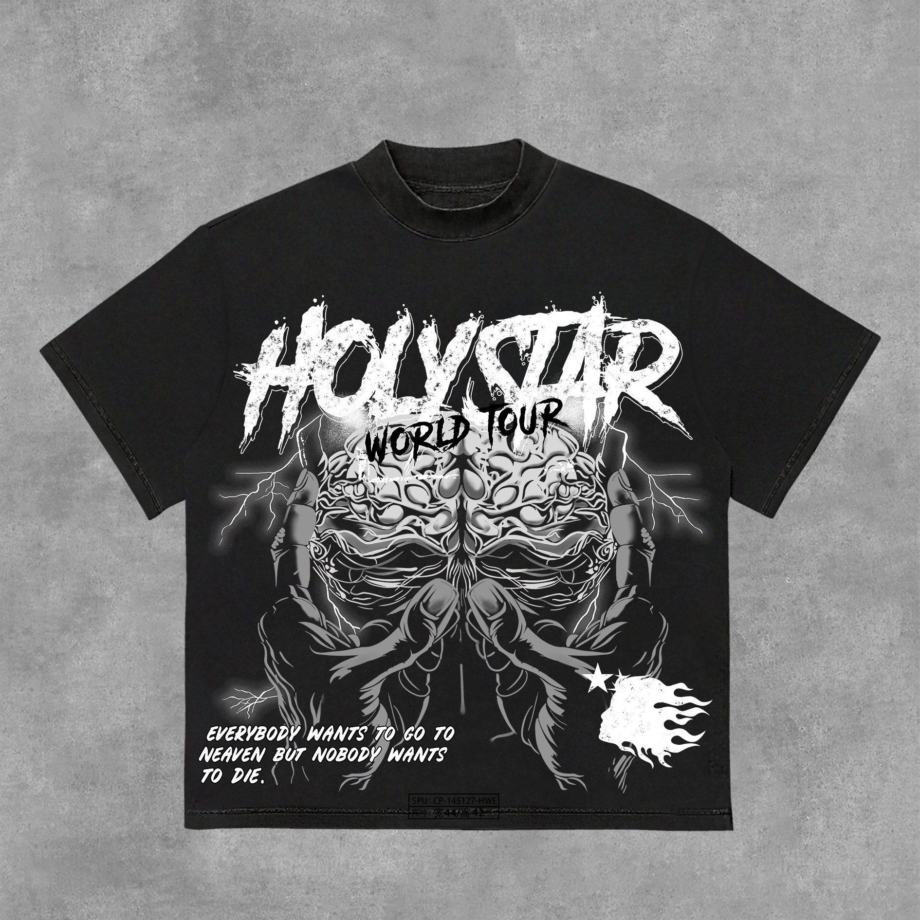 Sopula Studio Vintage World Tour Brain Graphic Street Cotton T-Shirt - SOPULA