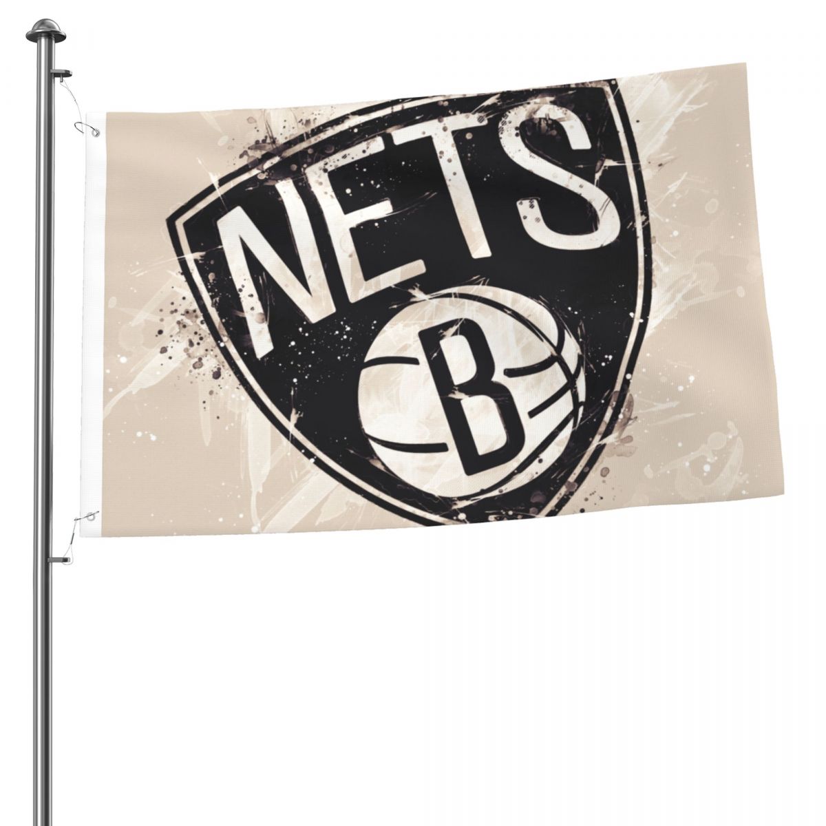 Brooklyn Nets Grunge Art Logo 2x3 FT UV Resistant Flag