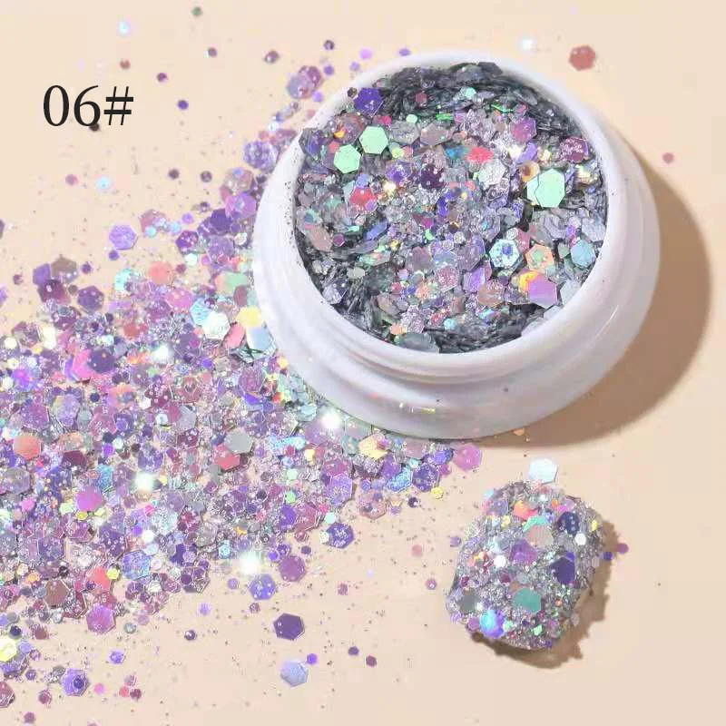 iridescent Flakes Gold Pink White Flakes Slices Chrome Pigment Dust Nail Powder Glitter Sequins Nail Art Decoration Manicures-Nail Inspo