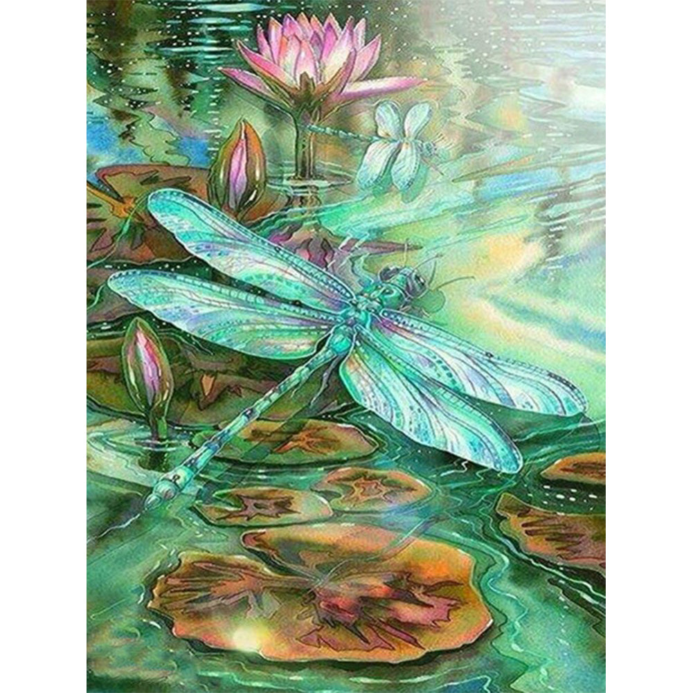 Dragonfly Flower 40*50CM(Canvas) Full Square Drill Diamond Painting gbfke