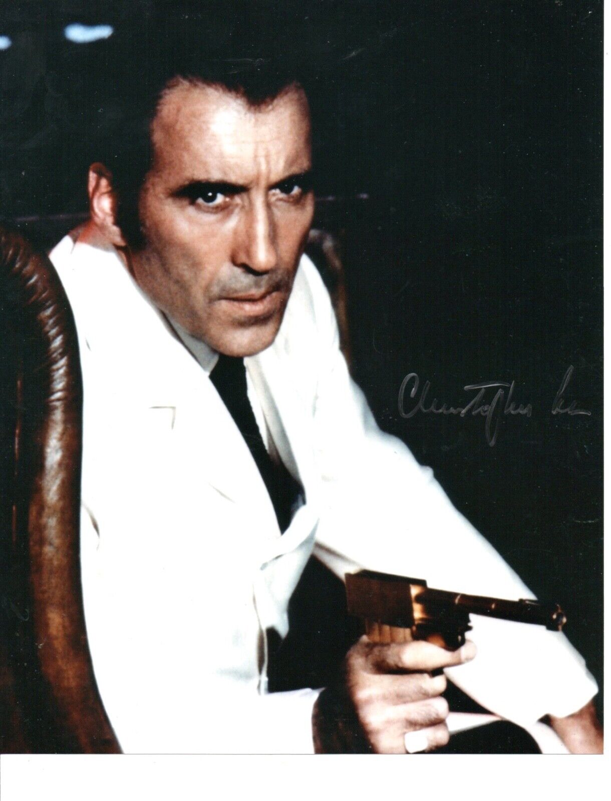 Genuine Signed Christopher Lee Photo Poster painting 10 x 8 Photo Poster painting James Bond Autograph Coa 007