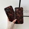 Applicable To iPhone 16/15 Series Brown Leopard Stand Mobile Phone Case