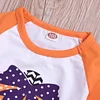 Kid Baby Girl Halloween Pumpkin Stripe Print 2 Pcs Set