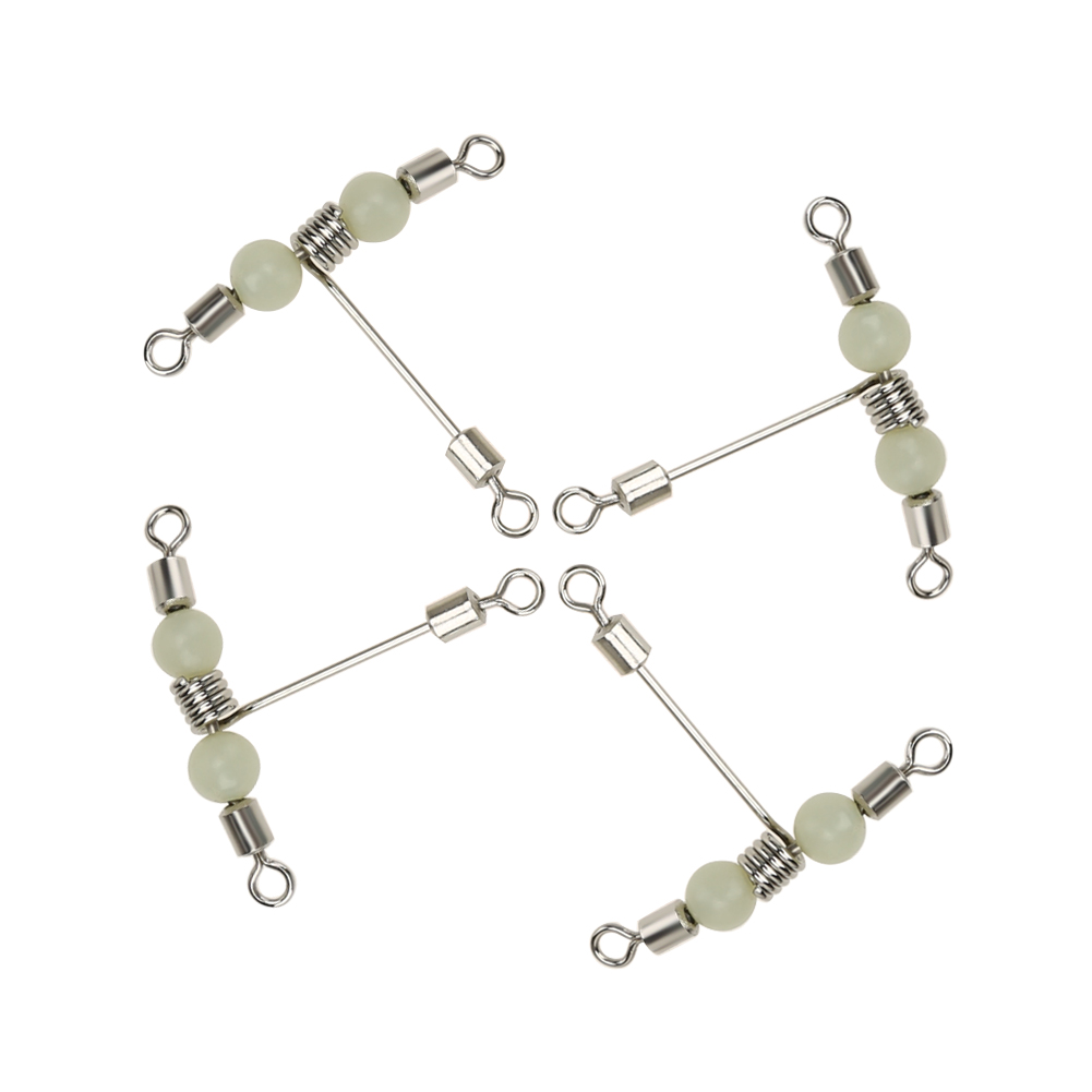 

Luminous T-shape Cross-line Rolling Fishing Swivel with Pearl bead connecto, S 5pcs, 501 Original