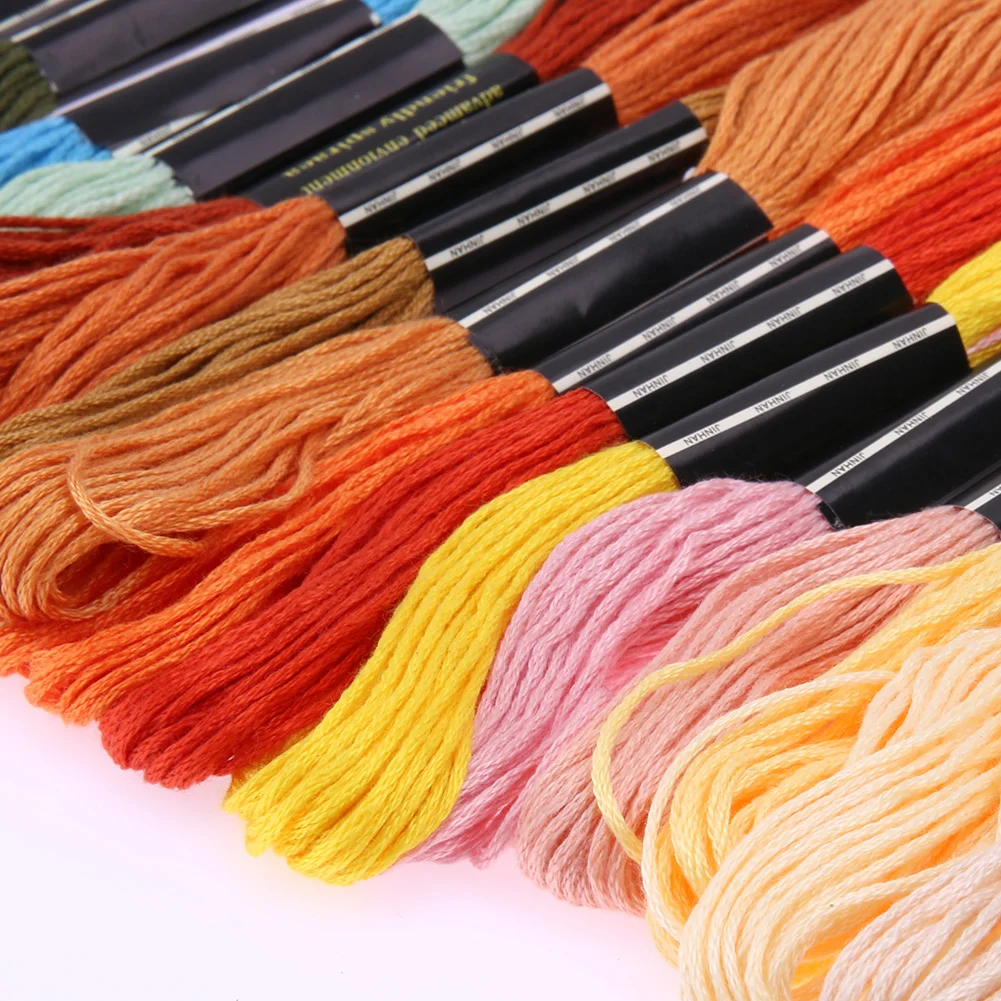 50 Colors Embroidery Thread Hand Cross Stitch Floss Sewing Skeins Craft