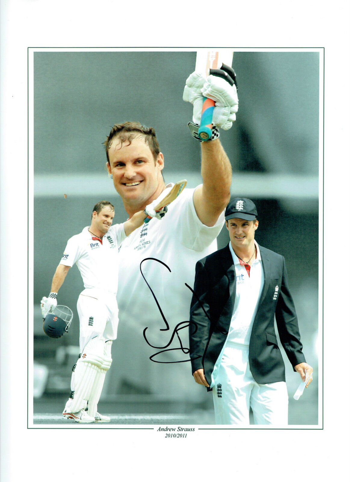 Andrew STRAUSS Signed Autograph 16x12 ENGLAND Montage Cricket Photo Poster painting AFTAL COA