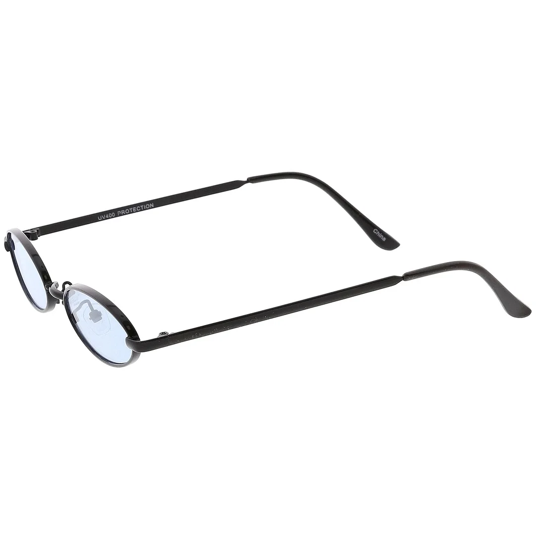 Extreme Small Oval glasses Color Tinted Flat Lens 51mm