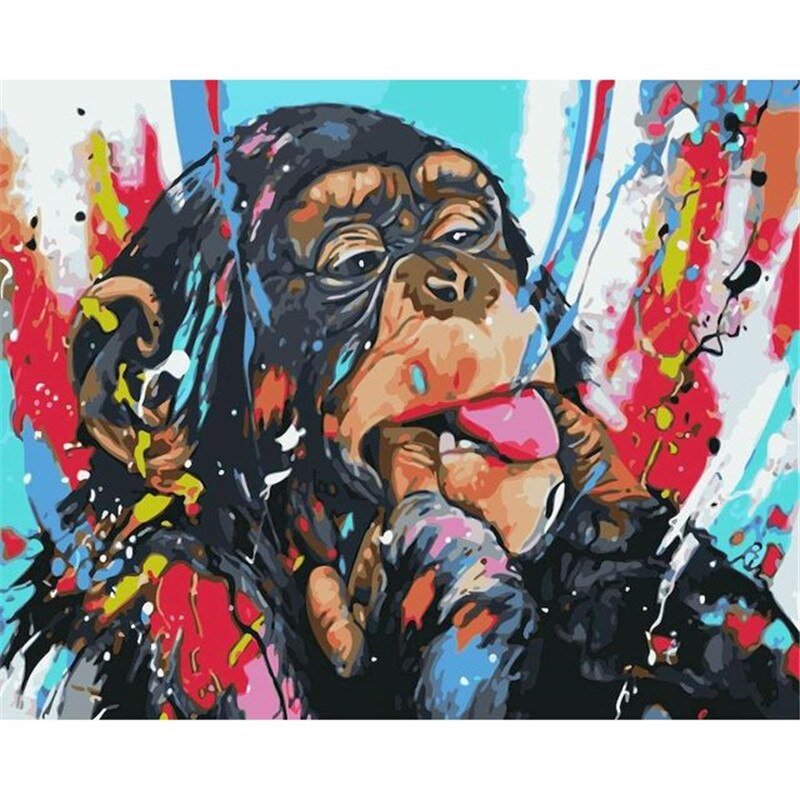Street Graffiti Art Smart Monkey Posters And Prints Modern Wall Art Abstract Colorful Animal Canvas Painting Living Room Decor