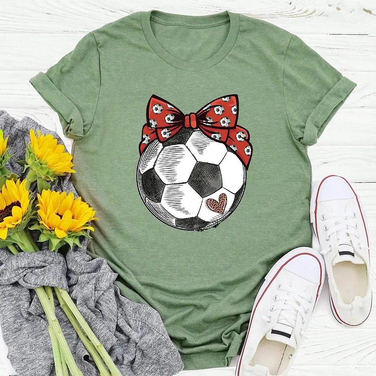 AL™ Soccer ball with headband T-shirt Tee-03289-Annaletters
