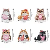 (US Local)6Pcs Acrylic Cats 5D Diamond Painting Fridge Magnet for Adults Beginners Craft Kit