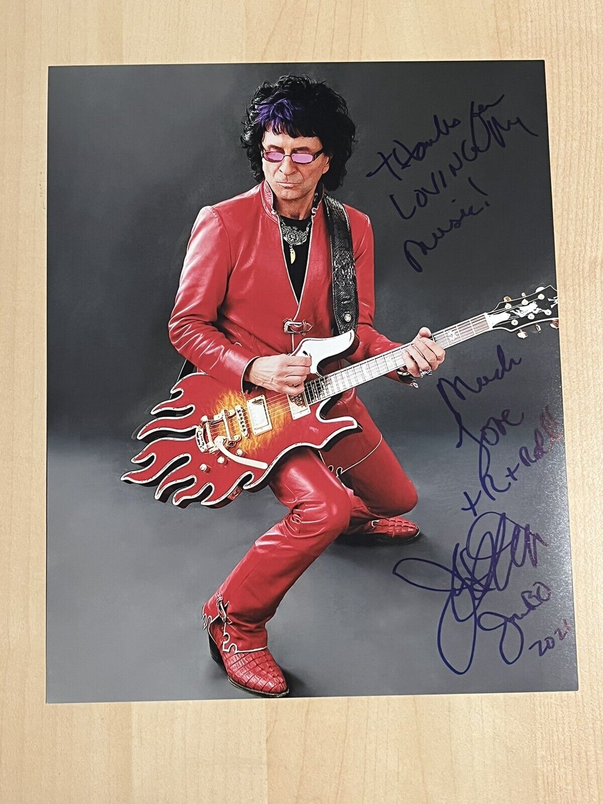 JIM PETERIK HAND SIGNED 8x10 Photo Poster painting AUTOGRAPHED SURVIVOR BAND GUITARIST COA