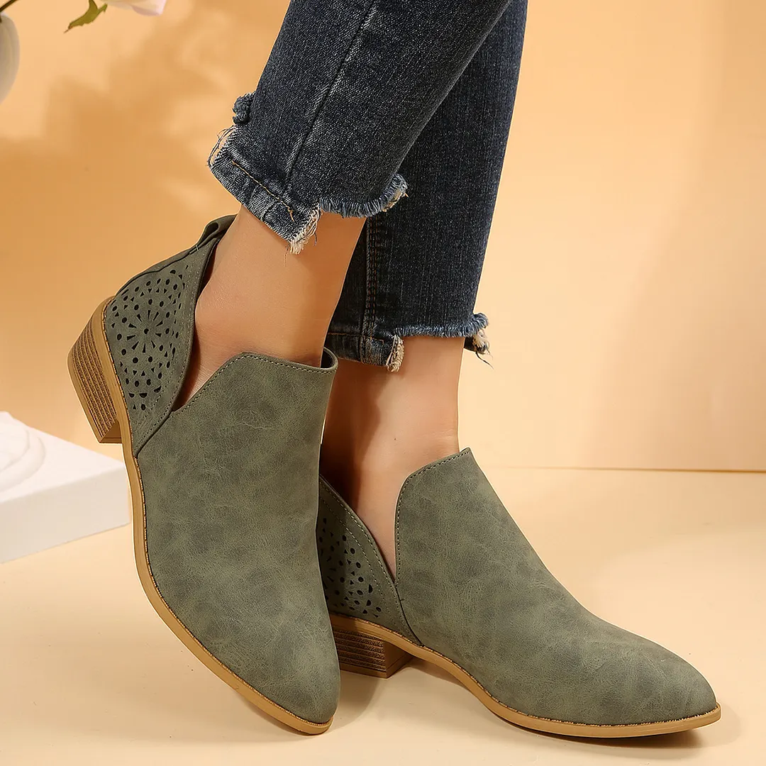 Churchf Churchf 2023 New Spot Plus-Size Ankle Boots Thick Heel Breathable Wedge Ankle Boots