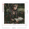 Lesemädchen im Wald - runder Bohrer Diamantmalerei - 45*45cm (teilweiser Bauchbohrer)