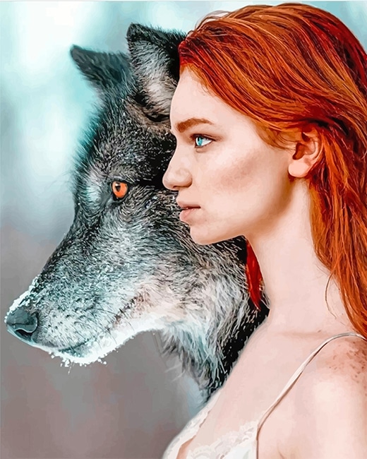 

Ginger Hair Wolf Woman – Paint By Numbers - 40*50CM, 501 Original