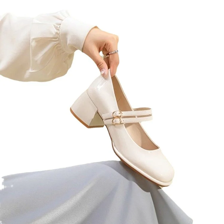 Yyvonne High-Heeled Mary Treasure Shoes 2025 Spring And Summer New Retro Thick Heel JK Single Shoes Fairy Fashion High Heels