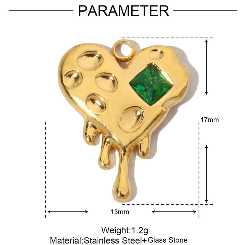 3 PCS/Package Titanium Steel Letter Heart Shape Pendant Jewelry Accessories