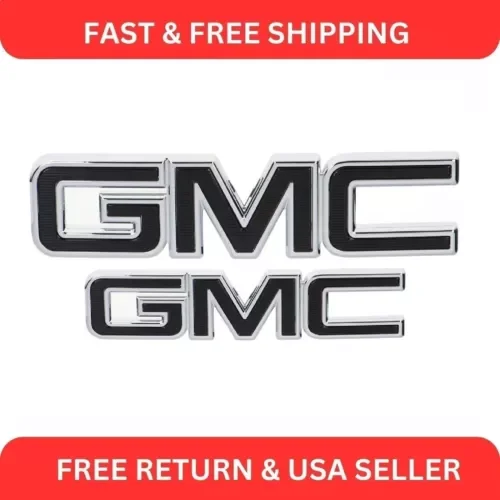 Dronehint OEM NEW Grille and Liftgate GMC Emblems Black w/Chrome Trim 18-20 Yukon 84395036 Parts
