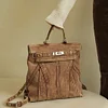 Retro Denim Light Luxury Handmade High-end Large-capacity Backpack / Handbag