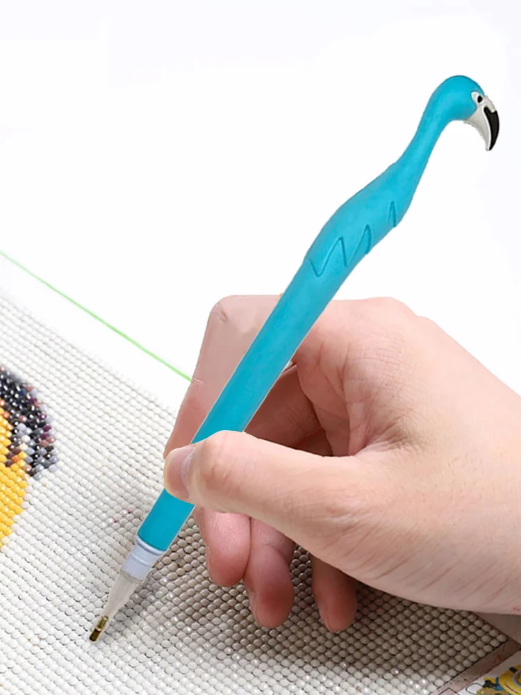Cute Flamingo Diamond Painting Pen Kit with Clay Tips Tray for Diamond Painting