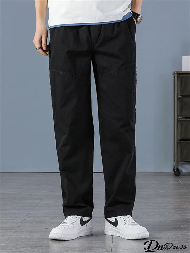 Men's Leisure Spring Autumn Straight Leg Cargo Pants