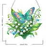 (US Local)Acrylic Special Shape Flower Butterfly DIY Diamond Painting Hanging Pendant Kit