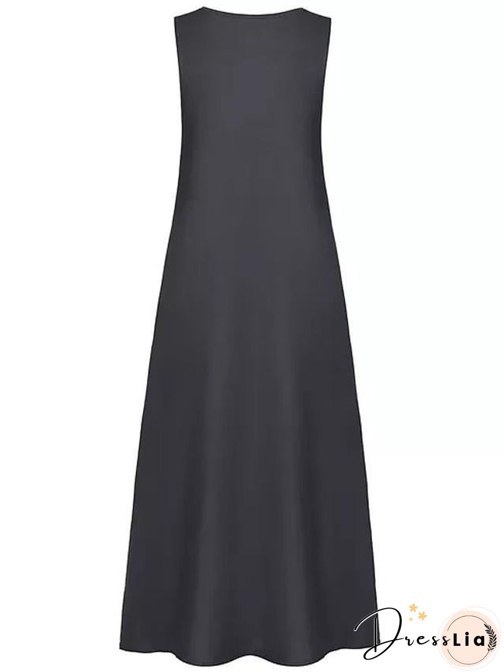 Womens Maxi Dress With V-neck Long Sleeveless Color Block Patchwork Summer Plus Size