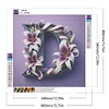 Diamond Painting-5D Full Round Drill  Lily Letter D(40x40cm)