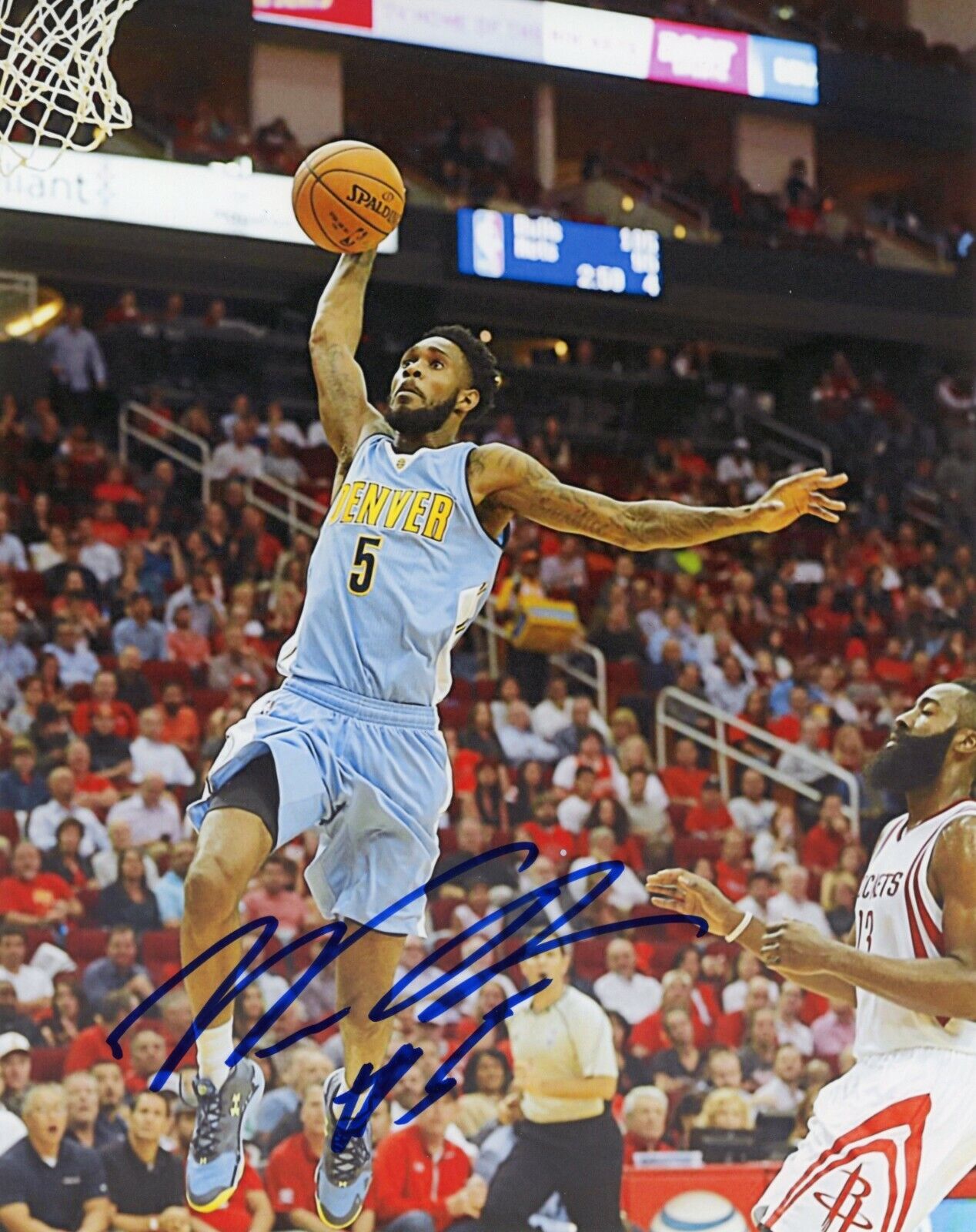 ~~ WILL BARTON Authentic Hand-Signed DENVER NUGGETS