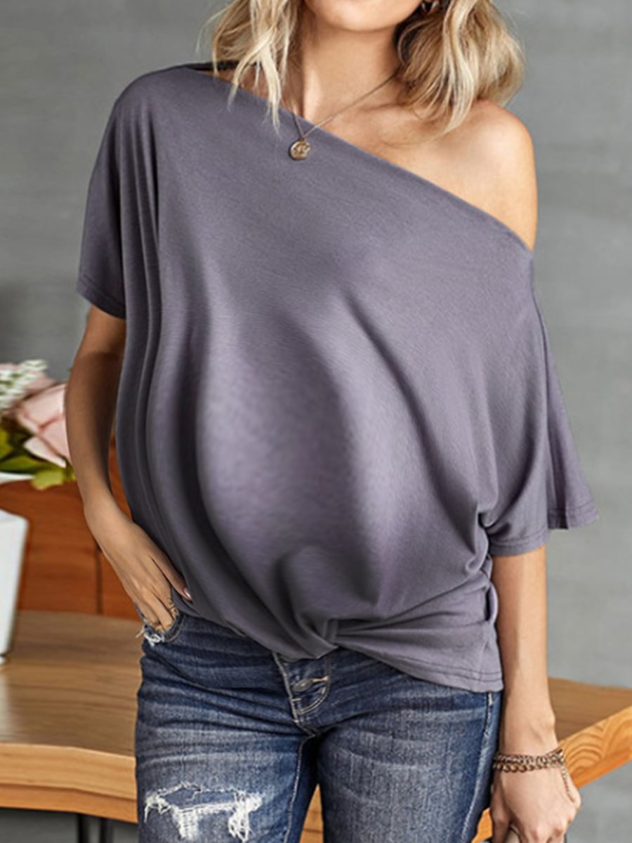 knotted hem t shirt