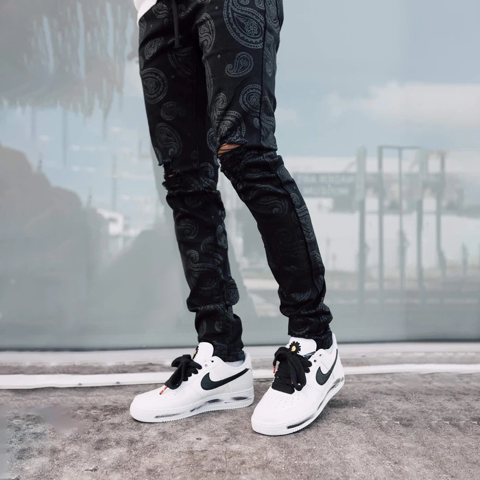 Street Hip Hop Ripped Straight Jeans