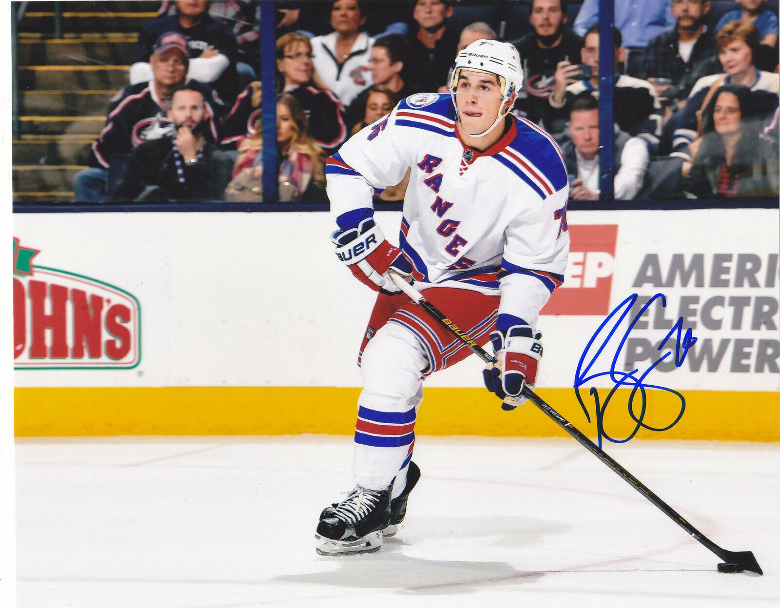 BRADY SKJEI SIGNED AUTOGRAPHED NEW YORK RANGERS 8X10 Photo Poster painting CANES EXACT PROOF #2