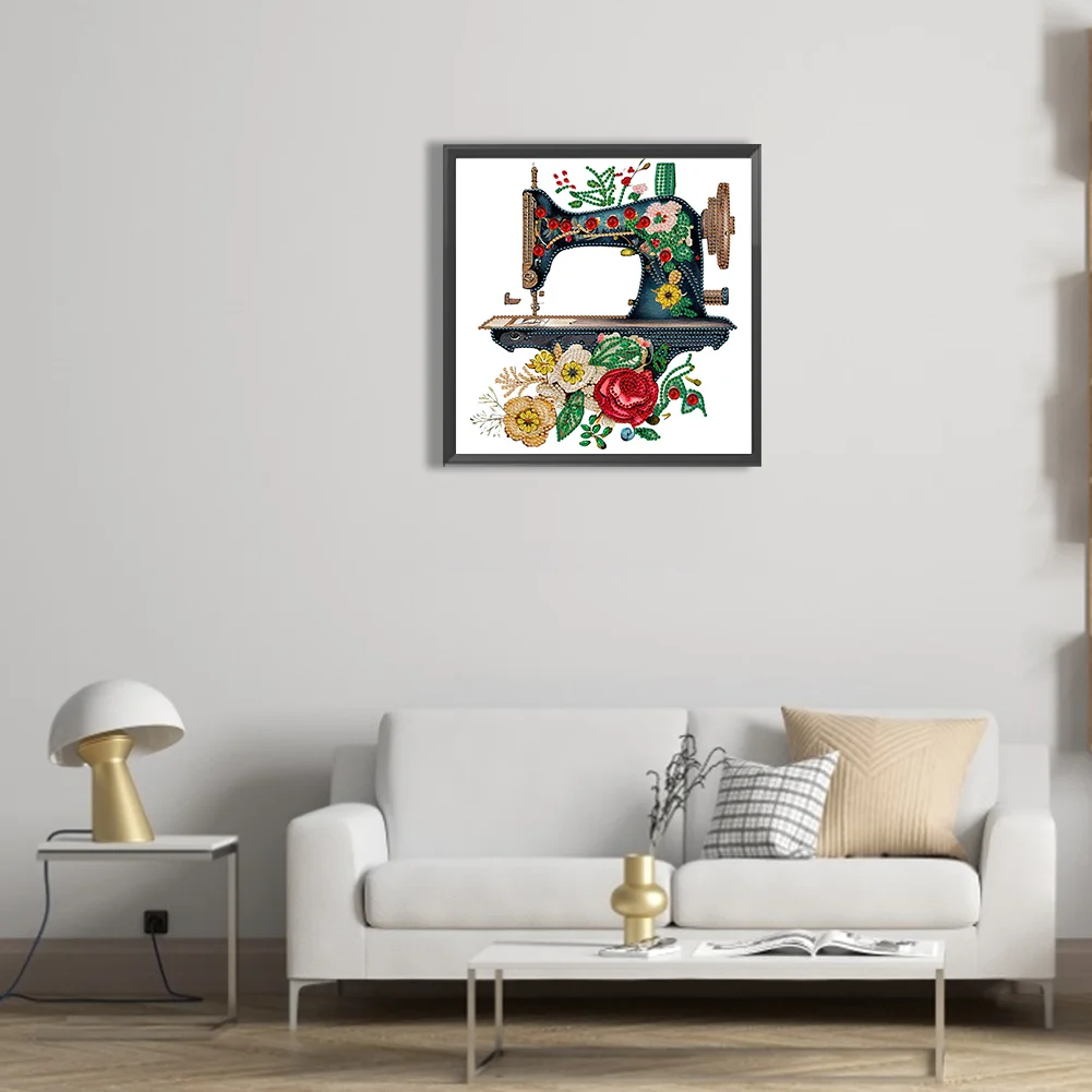 Diamond Painting - Partial Special Shaped Drill - Sewing Machine(30*30cm)