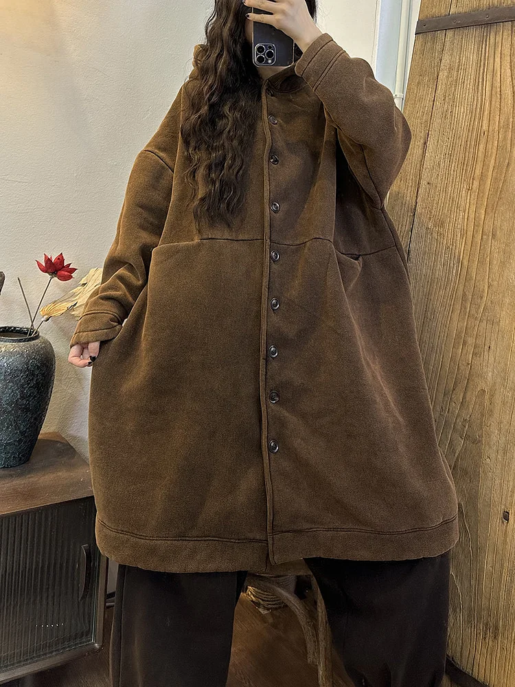 Women Winter Thickened Cotton Loose Hooded Padded Coat