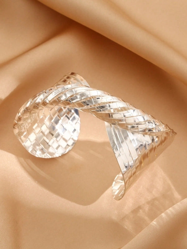 Retro Roman Style Solid Color Copper Bangle