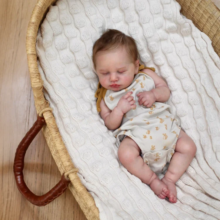  20" Silicone Vinyl Body Reborn Girl Doll Named Sesila with Brown Hair - Reborndollsshop®-Reborndollsshop®
