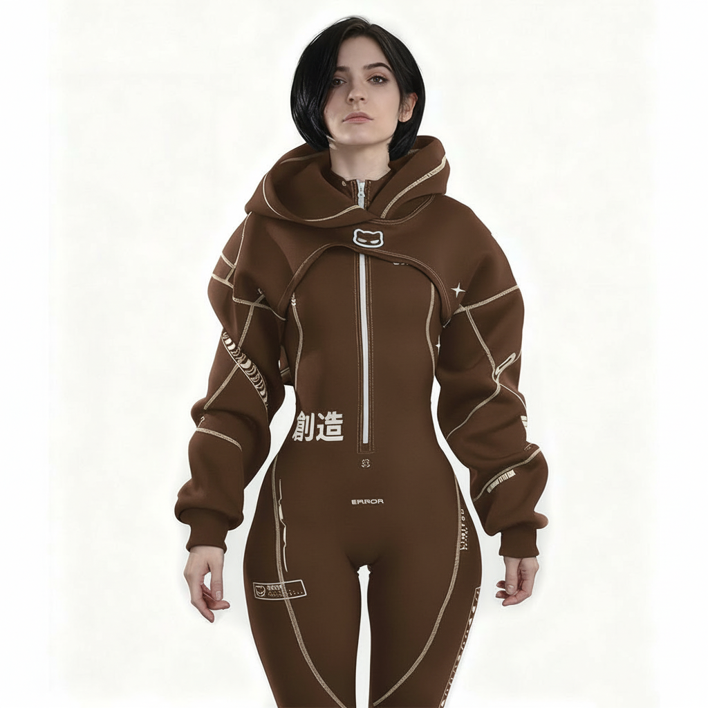 Cyberpunk Futuristic Mechanical Style Women's Sports Yoga Outfit Set