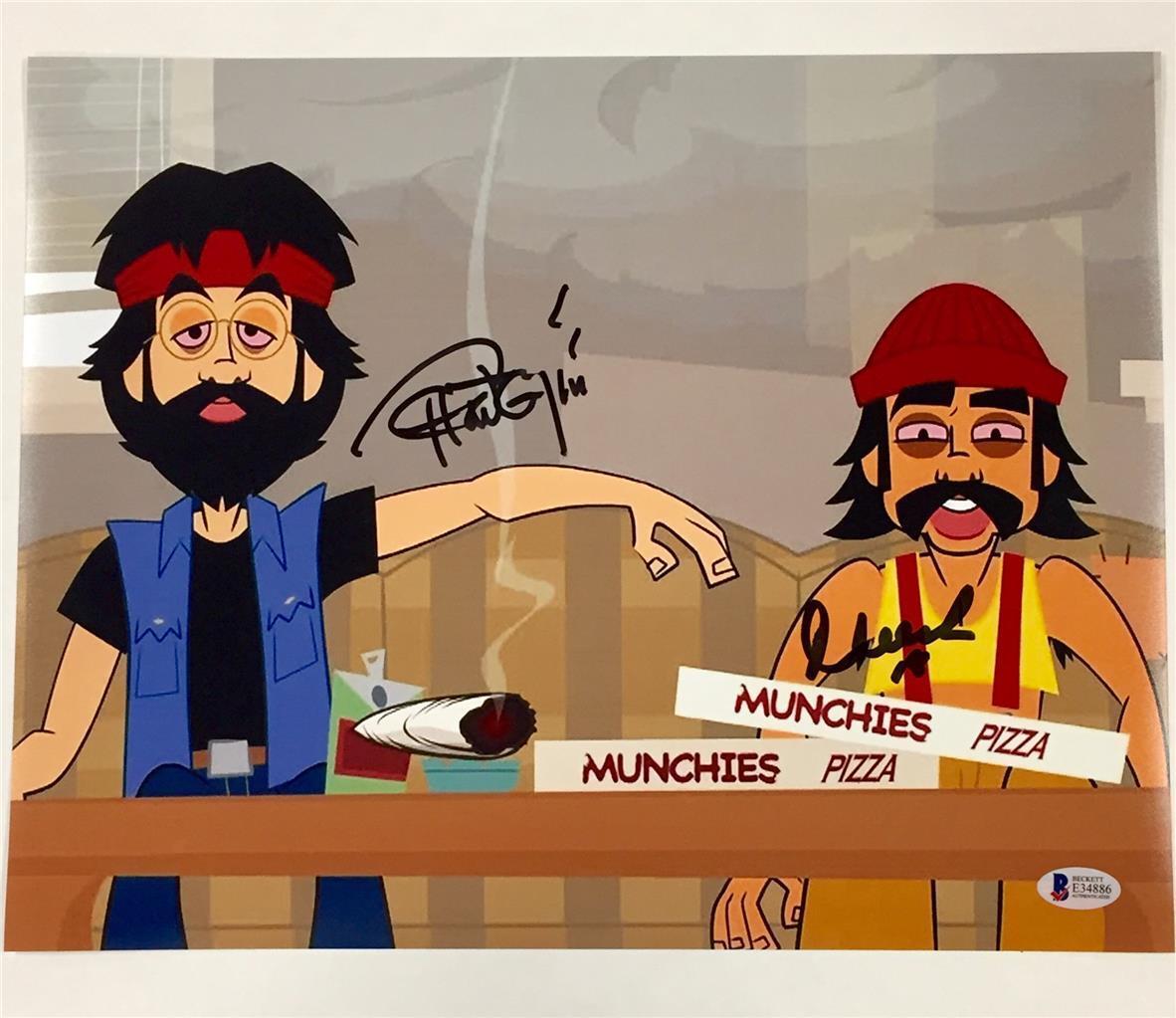 CHEECH & CHONG's ANIMATED MOVIE Autograph Signed 11x14 Photo Poster painting ~ Beckett BAS COA