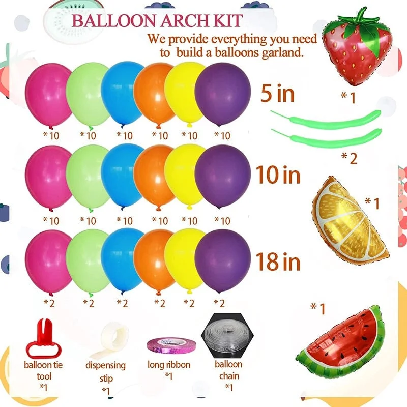 Back to school decoration Cifeeo  141Pcs Tropical Balloon Garland Arch Kit For Hawaii Party Fruit Decorations Birthday Party Luau Summer Beach Party Supplies