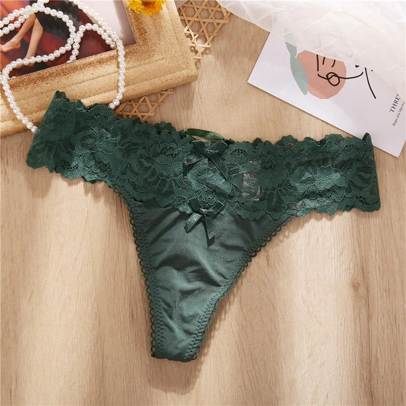 Sexy Panties Women Lace Underwear Cotton Briefs Female Underpants Thong G-String Pantys Perspective Embroidery Intimate Lingerie