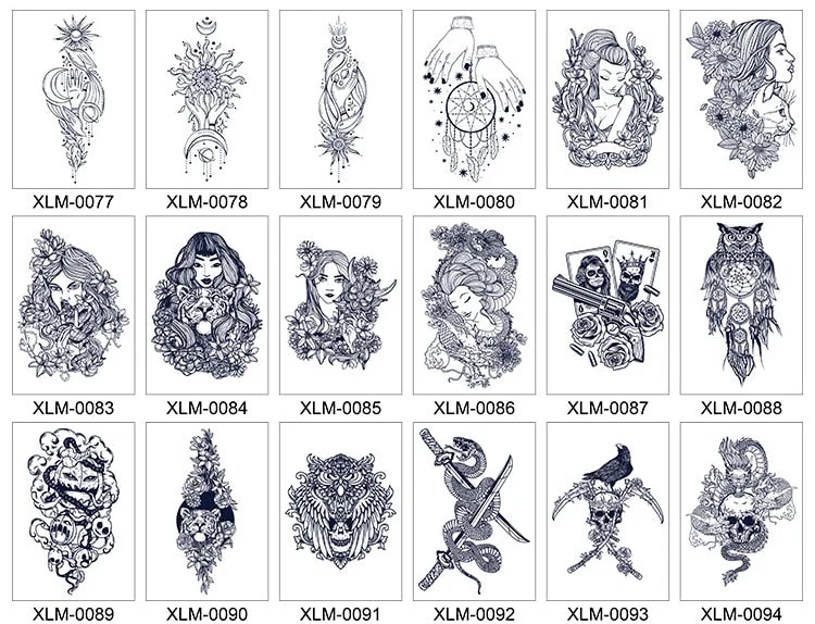 Semi-permanent waterproof sweat plant lasting big picture tattoo flower arm non-reflective herbal juice tattoo sticker