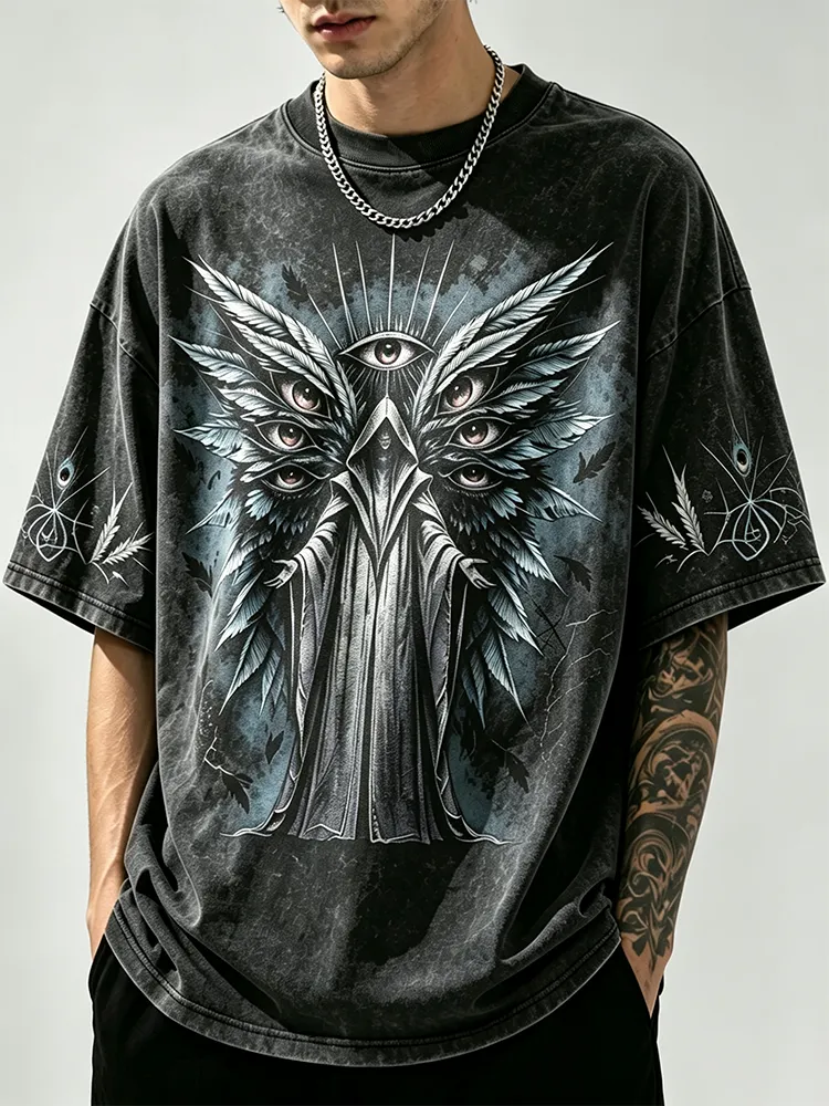 Men's Trendy Brand Top With Wings And Eyes