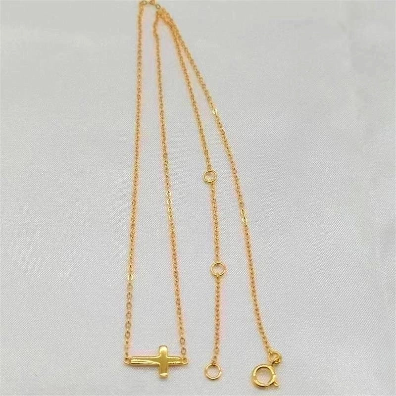 925 Sterling Silver Plating Cross Pendant Necklace