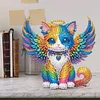 Engelsflügel-Katze aus Acryl (Kopf schütteln) – 5D-Bastelornament zum Selbermachen