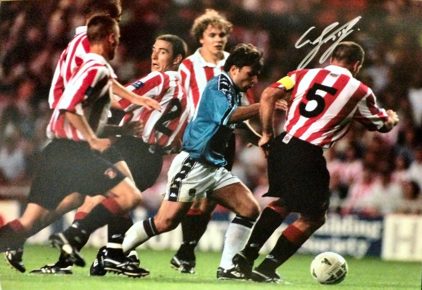 GEORGI KINKLADZE SIGNED MANCHESTER CITY 16X12 Photo Poster painting WITH COA & PROOF MCFC