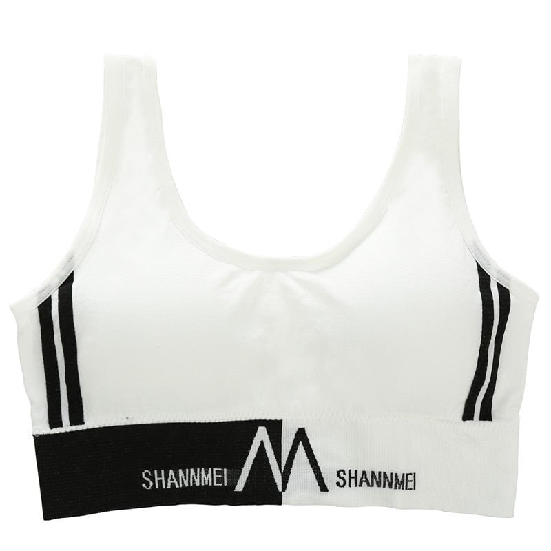 FINETOO Women's Padded Tops Fashion Letter Cross Backless Tanks Push Up Tops Fitness Top Cotton Underwear Female Lingerie 2020