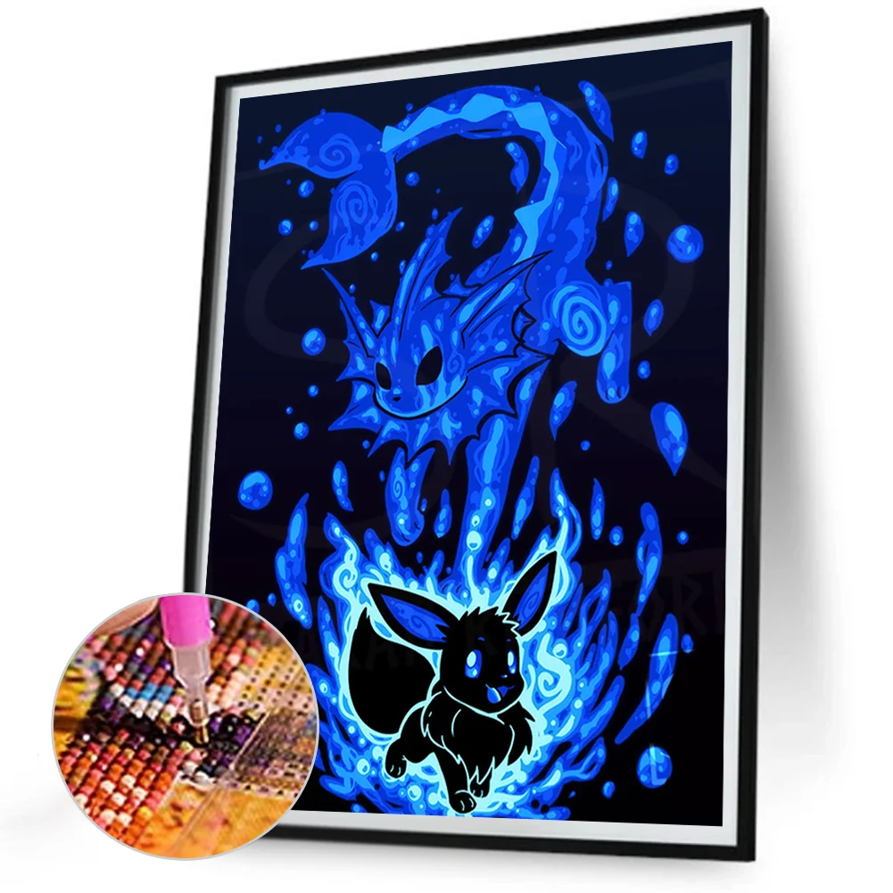 Diamond Painting - Full Round Drill - Silhouette Pokémon(Canvas|30*40cm)