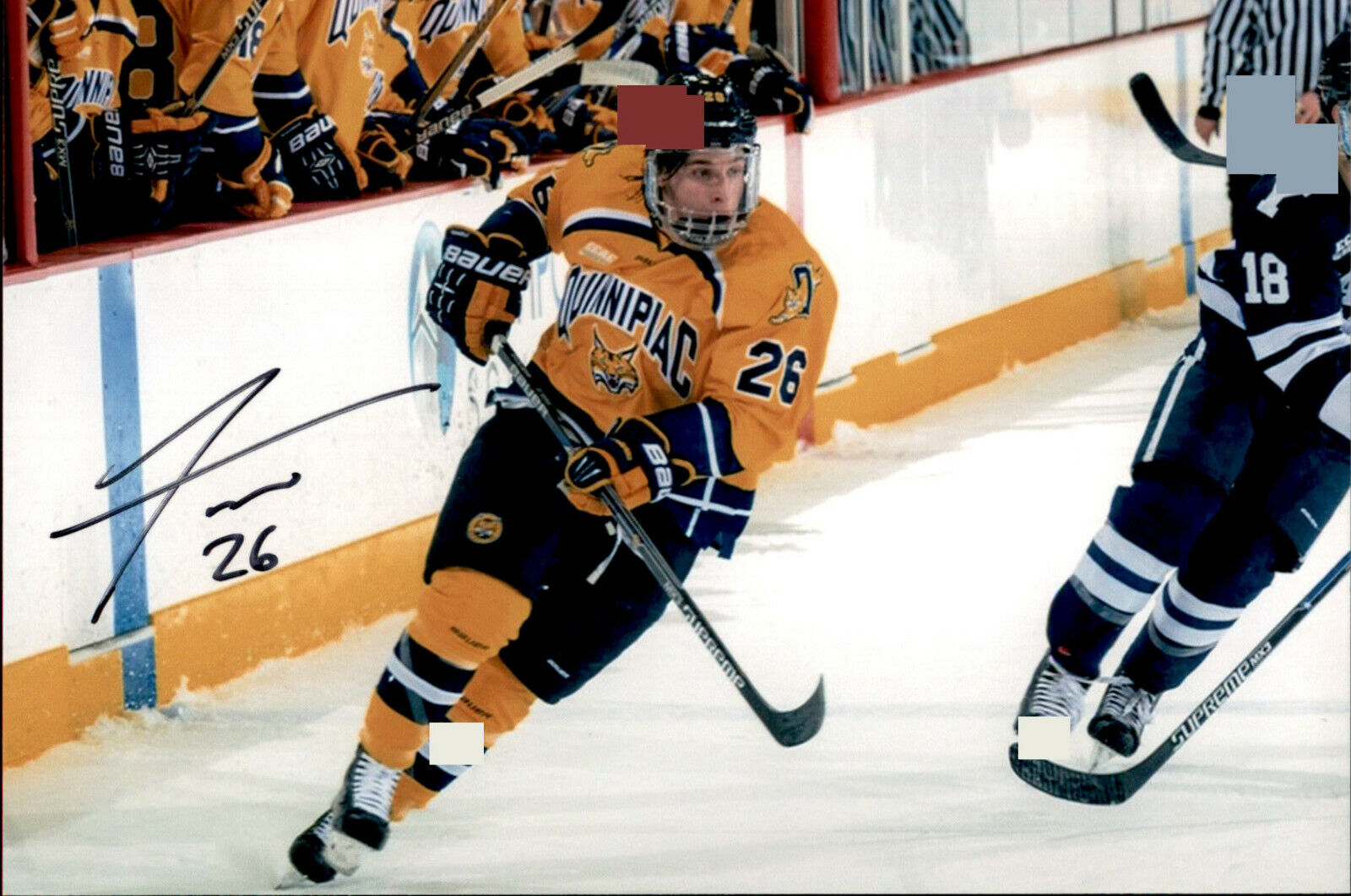 Travis St. Denis SIGNED 4x6 Photo Poster painting QUINNIPIAC UNIVERSITY / NEW YORK ISLANDERS